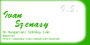 ivan szenasy business card