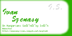 ivan szenasy business card